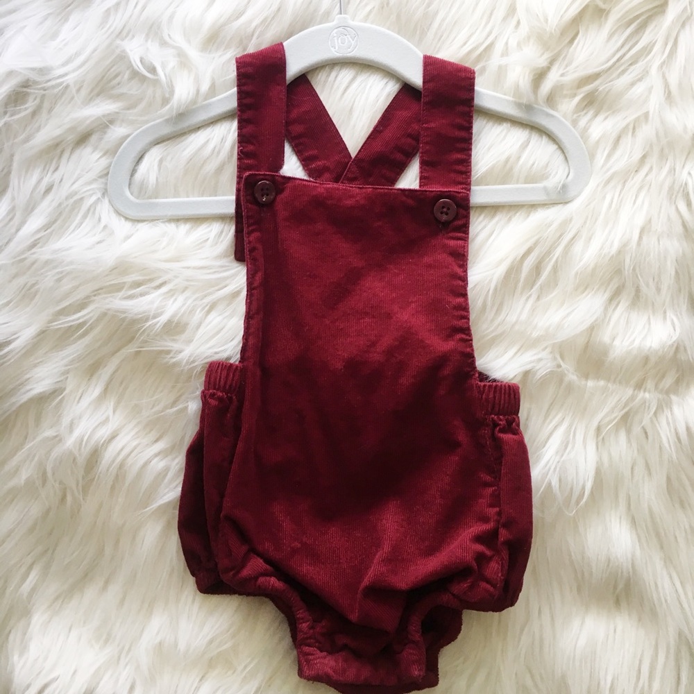 Old navy maroon corduroy romper